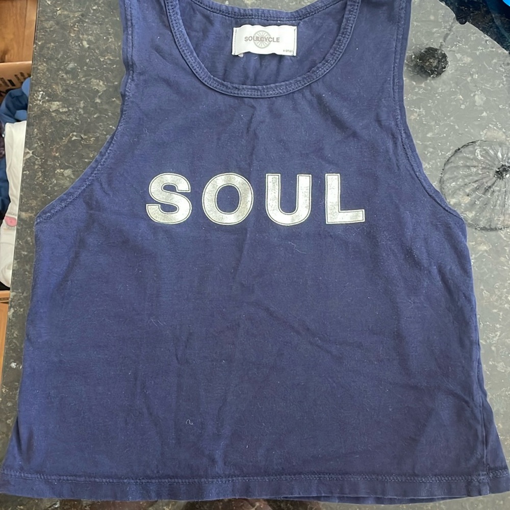 blue tank top
